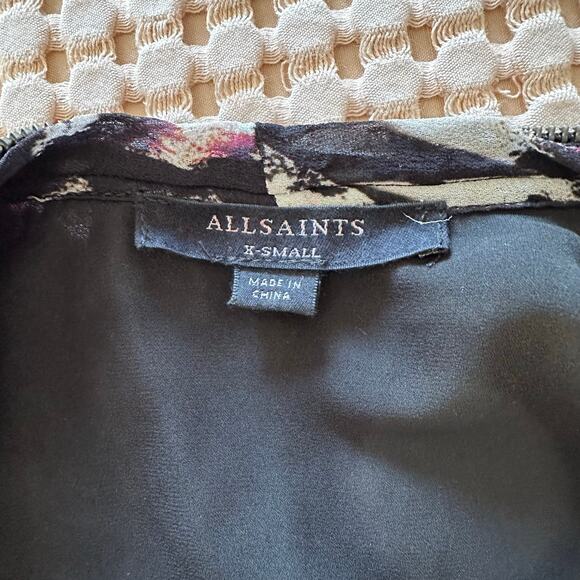 ALLSAINTS Jayda Wing Zip-Front Dress Adjustable V-neck Asymmetric Hem Lined - Picture 9 of 13